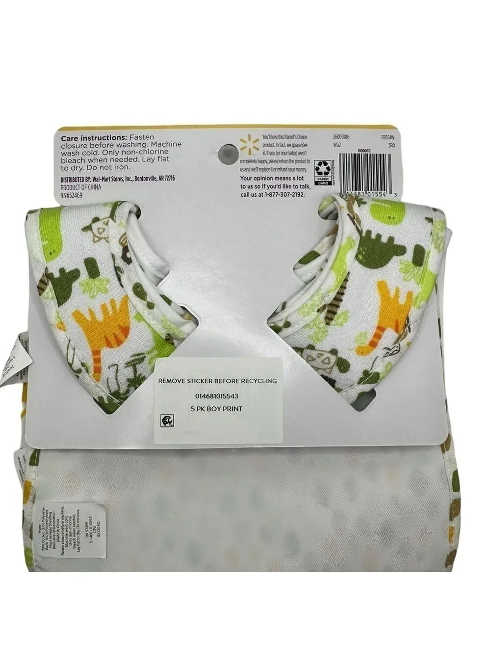 Parent’s Choice 5 Colorful Baby Bibs Water Resistant, Dinosaurs, Turtles NWT